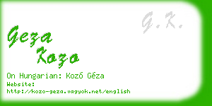 geza kozo business card